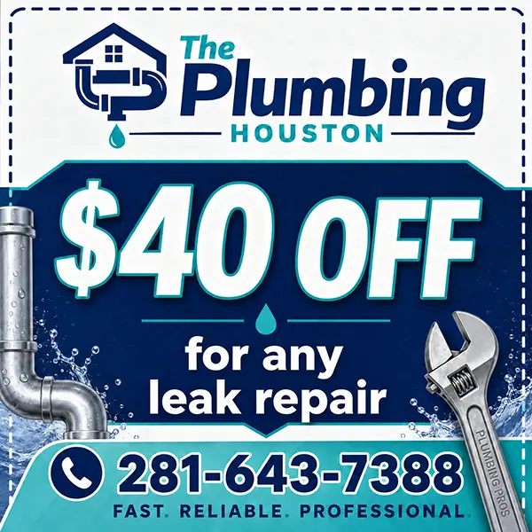 The Plumbing Houston service discount coupon